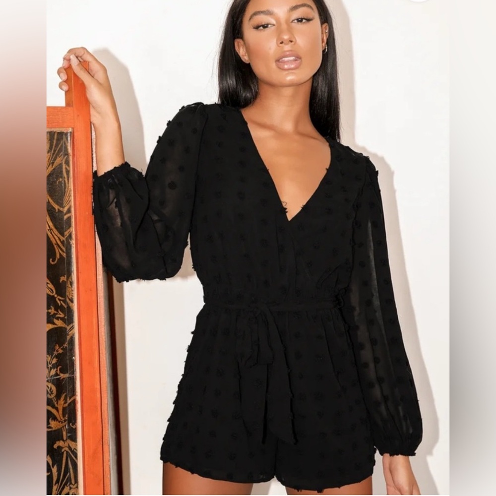 Lulu’s Large Black Polka Dot Romper